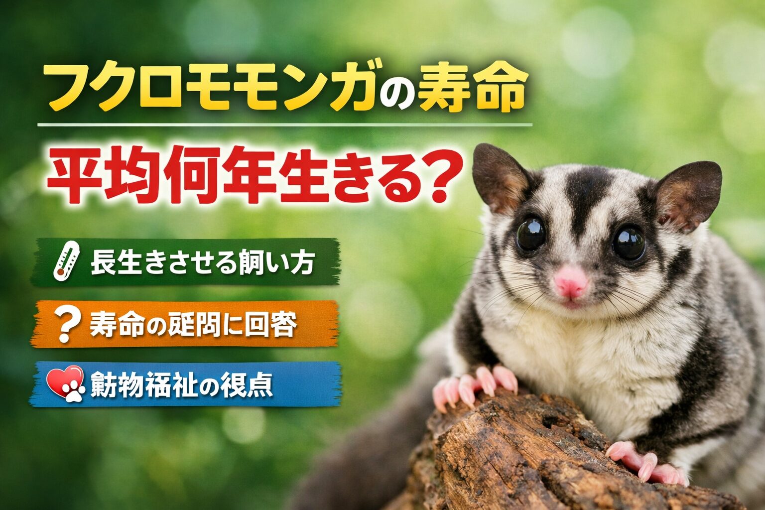 フクロモモンガの寿命は何年？平均寿命と長生き