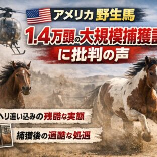 アメリカで野生馬1.4万頭を大規模捕獲へ——ヘリコプター追い込みの「残酷さ」と動物福祉の課題
