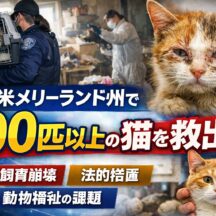 米メリーランド州で100匹以上の猫を救出｜多頭飼育崩壊と法的対応から見る動物福祉の課題