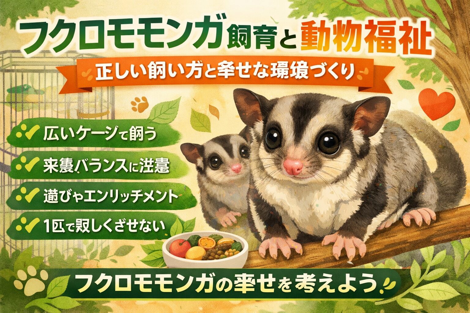 フクロモモンガ飼育と動物福祉