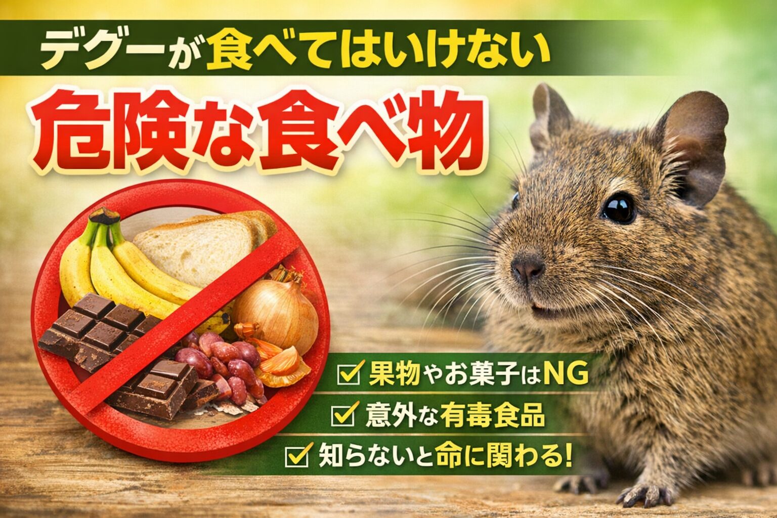 デグーが食べてはいけない食べ物