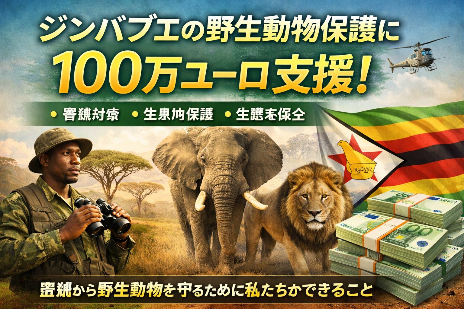 ジンバブエの野生動物保護活動

