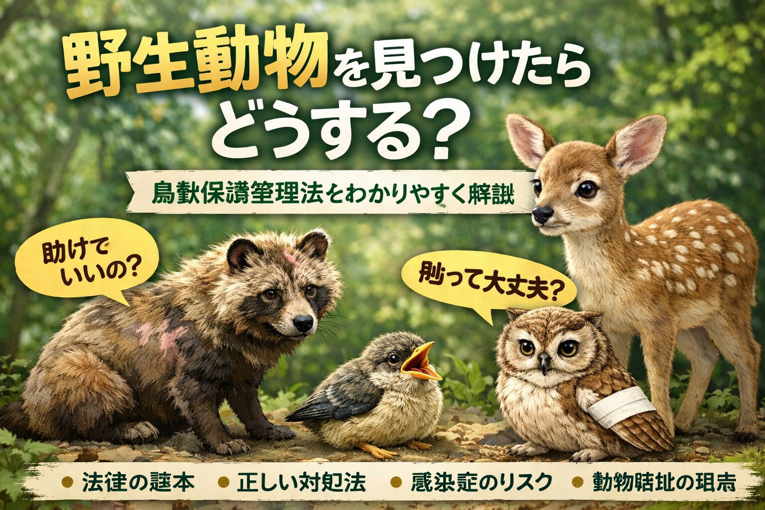野生動物を見つけたらどうする？