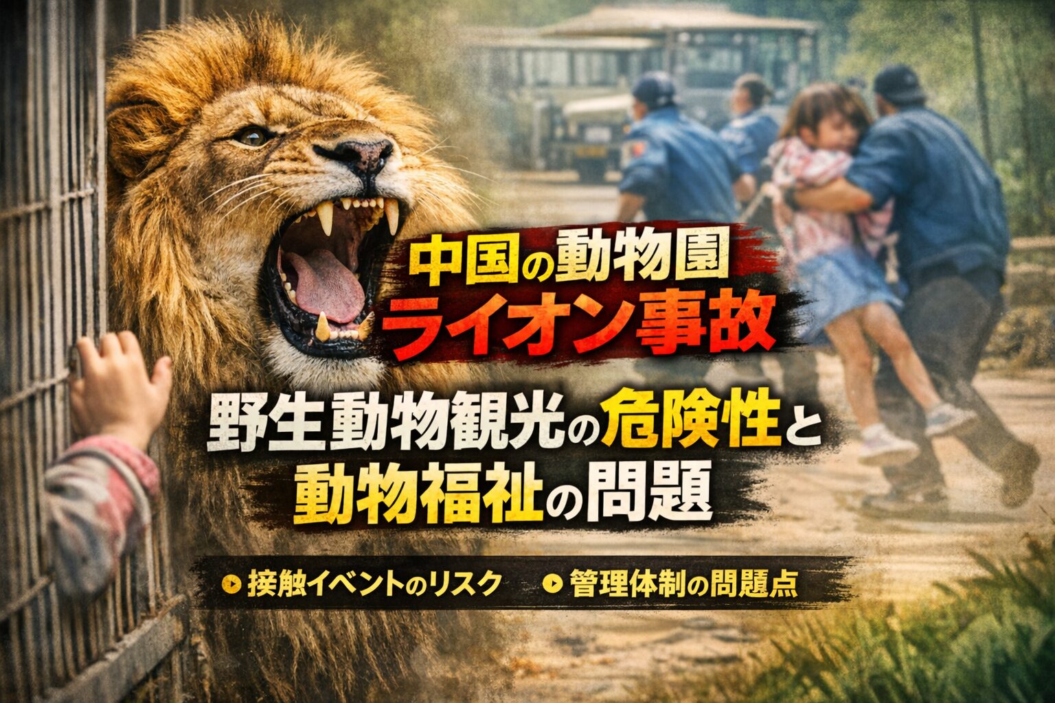 中国の動物園ライオン事故