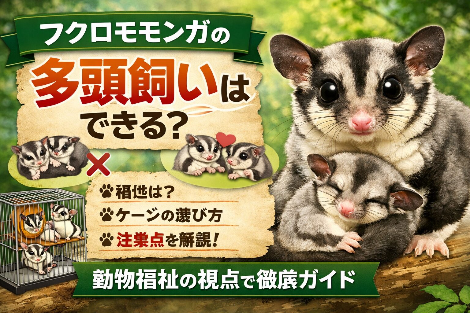 フクロモモンガの多頭飼い