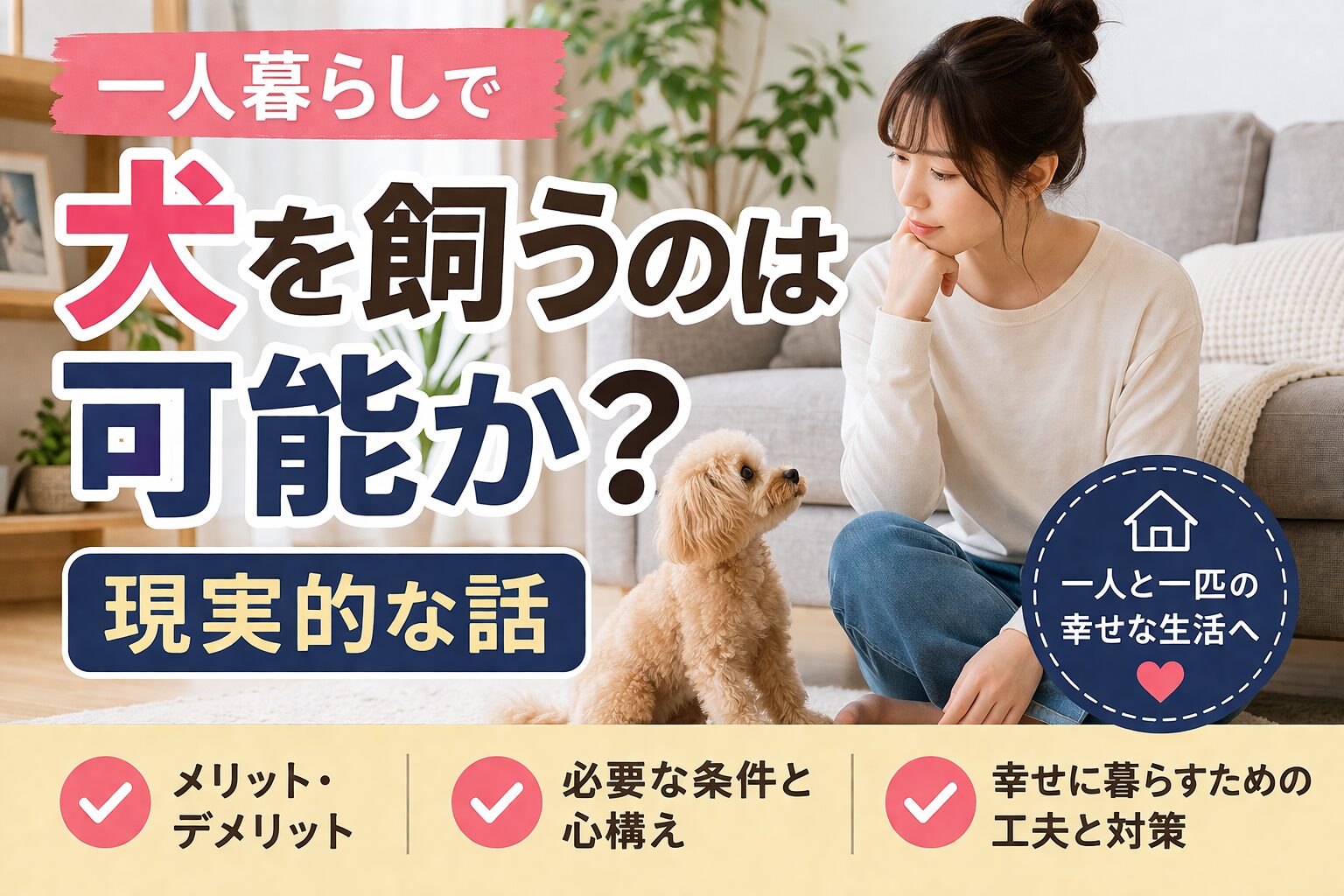 一人暮らしで犬を飼うのは可能か
