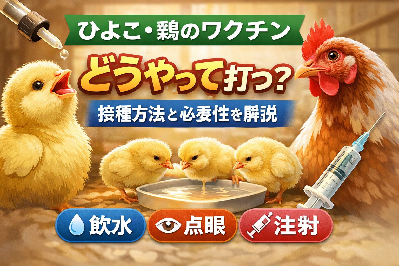ひよこ・鶏のワクチン接種はどうやってするの？
