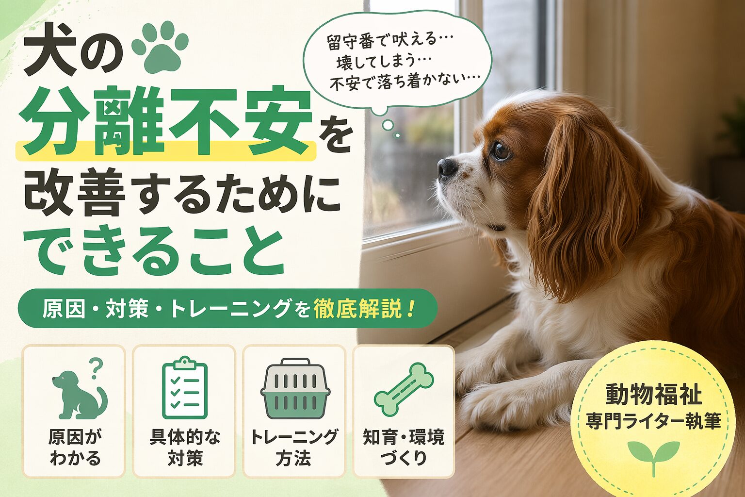 犬の分離不安を改善するためにできること
