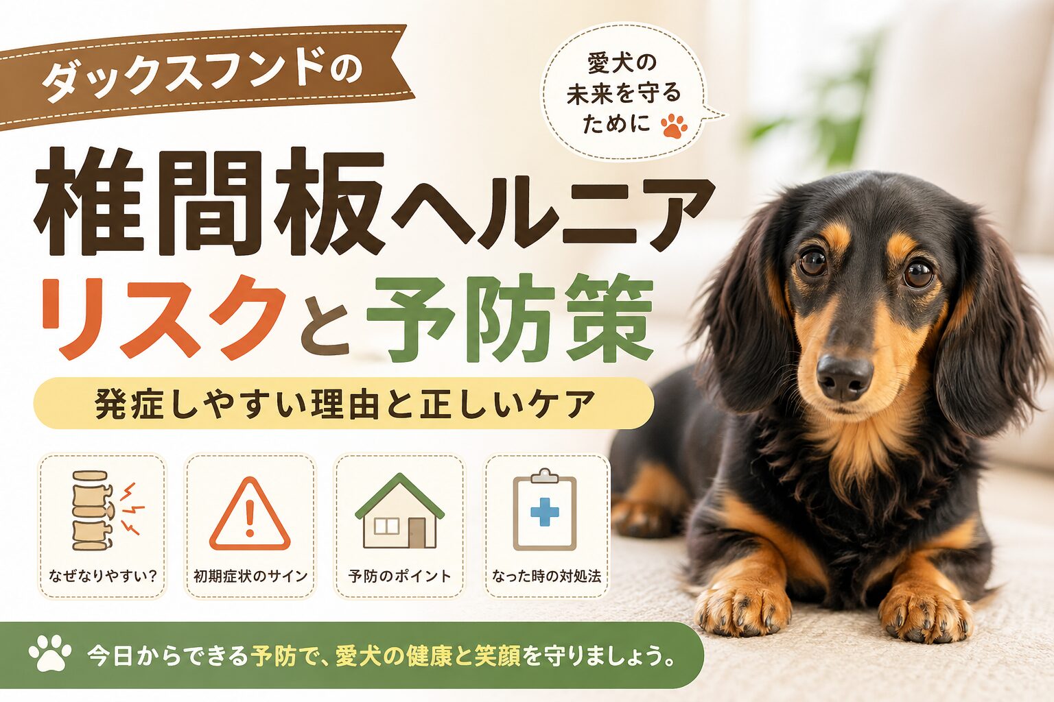 ダックスフンドの椎間板ヘルニアリスクと予防策