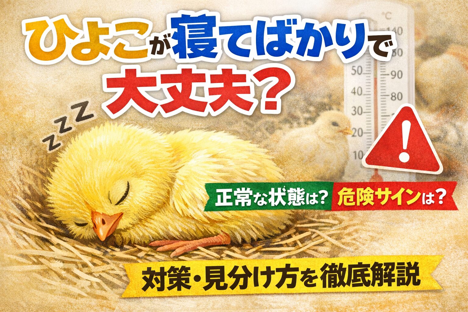 ひよこが寝てばかりで大丈夫？