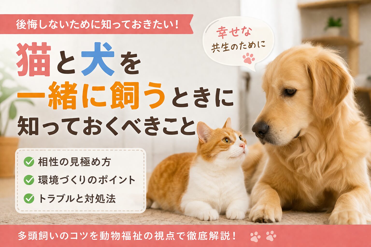 猫と犬を一緒に飼うときに知っておくべきこと