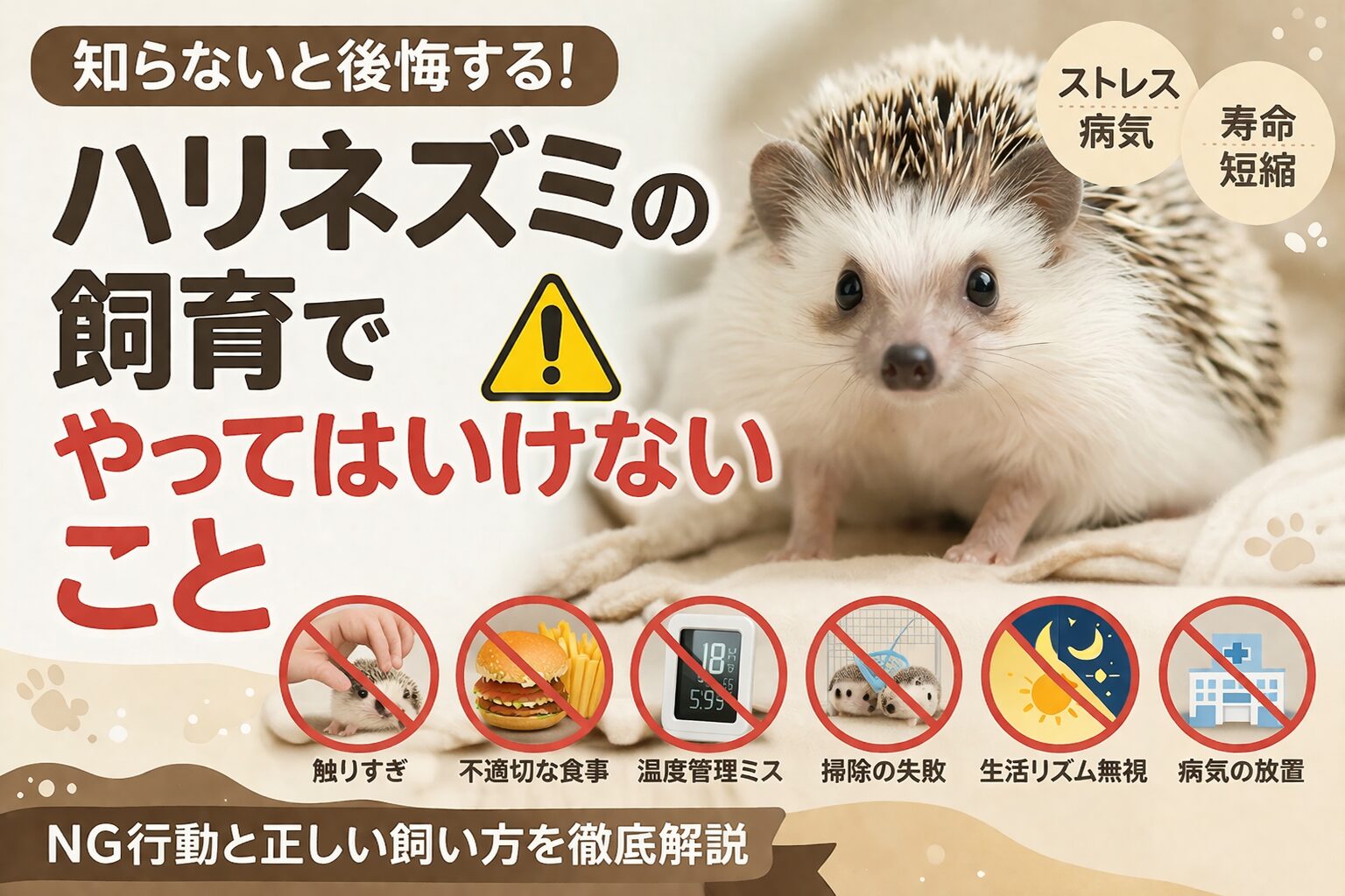 ハリネズミの飼育でやってはいけないこと
