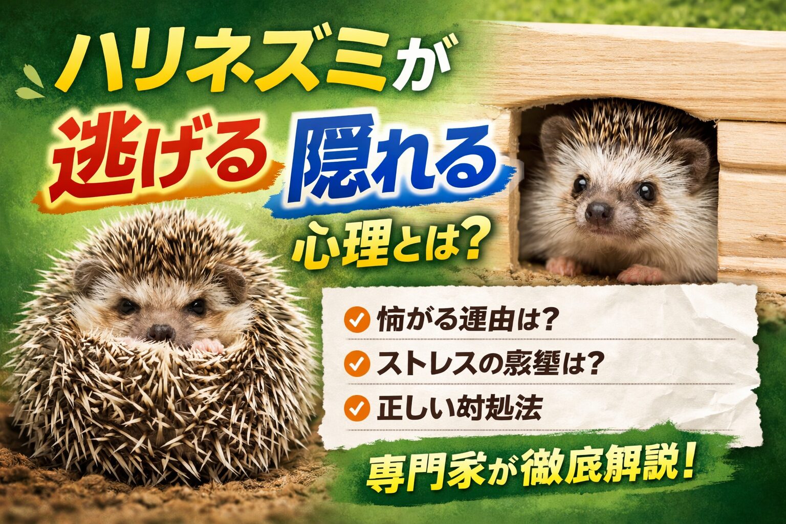 ハリネズミが逃げる・隠れる心理とは