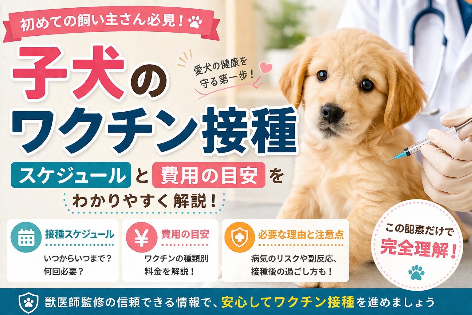 子犬のワクチン接種スケジュールと費用
