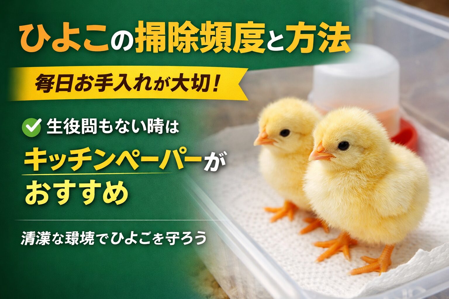 ひよこの掃除頻度と方法