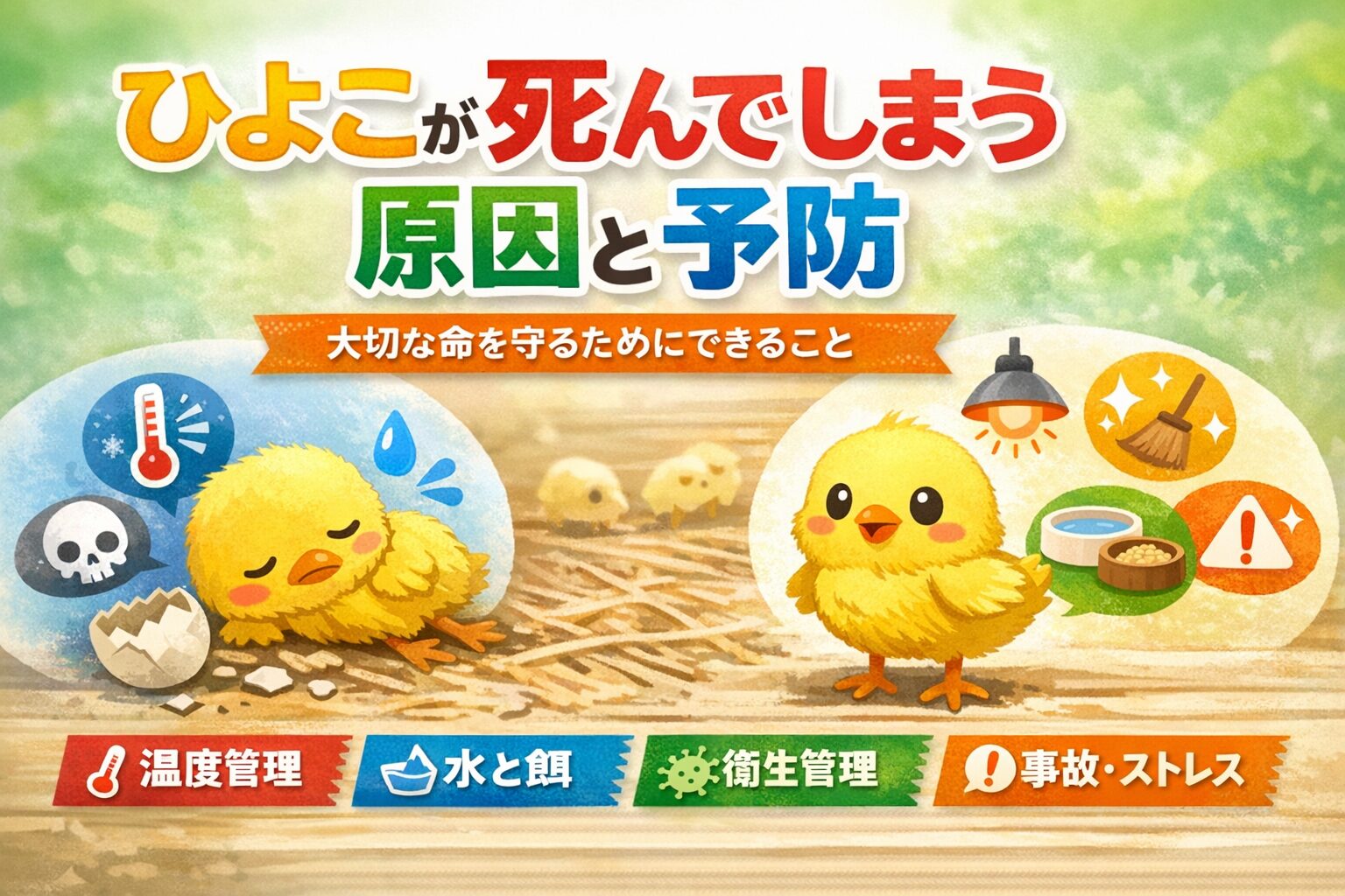 ひよこが死んでしまう原因と予防
