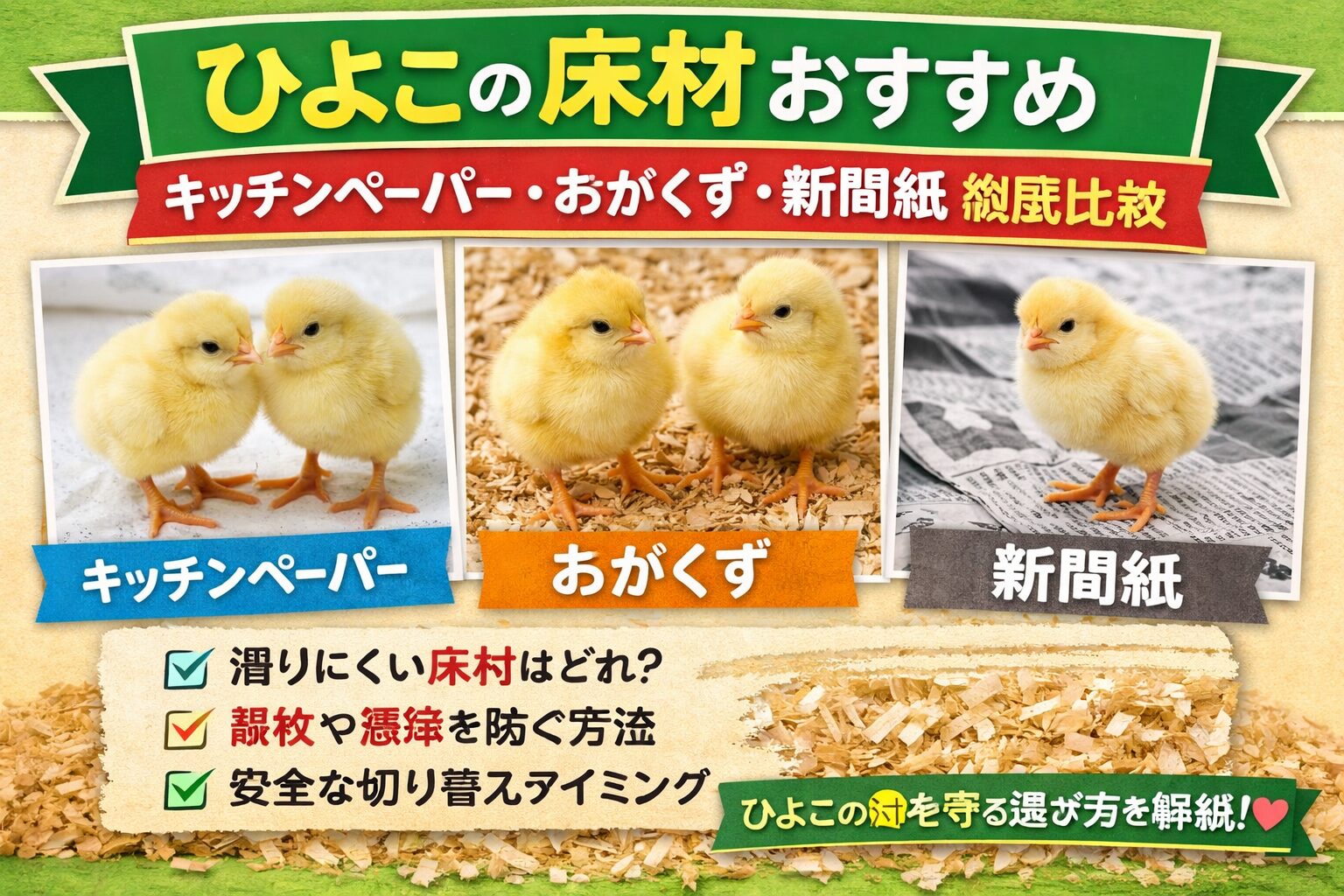 ひよこの床材おすすめ完全ガイド