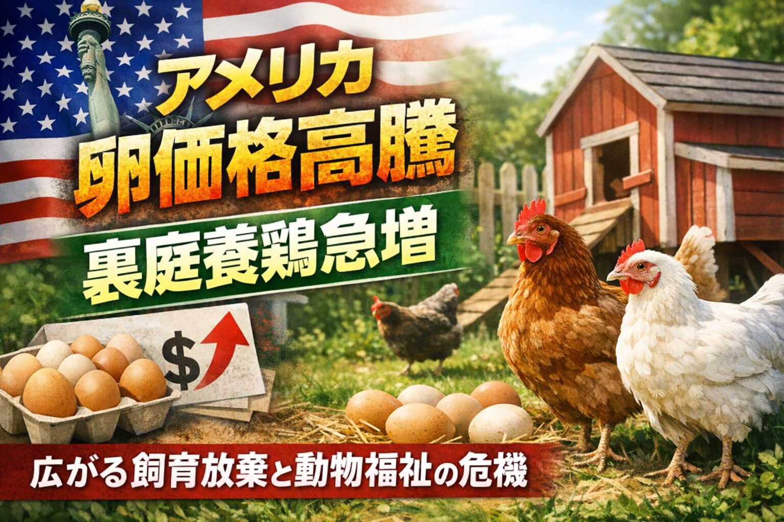 卵価格高騰でアメリカの「裏庭養鶏」が急増