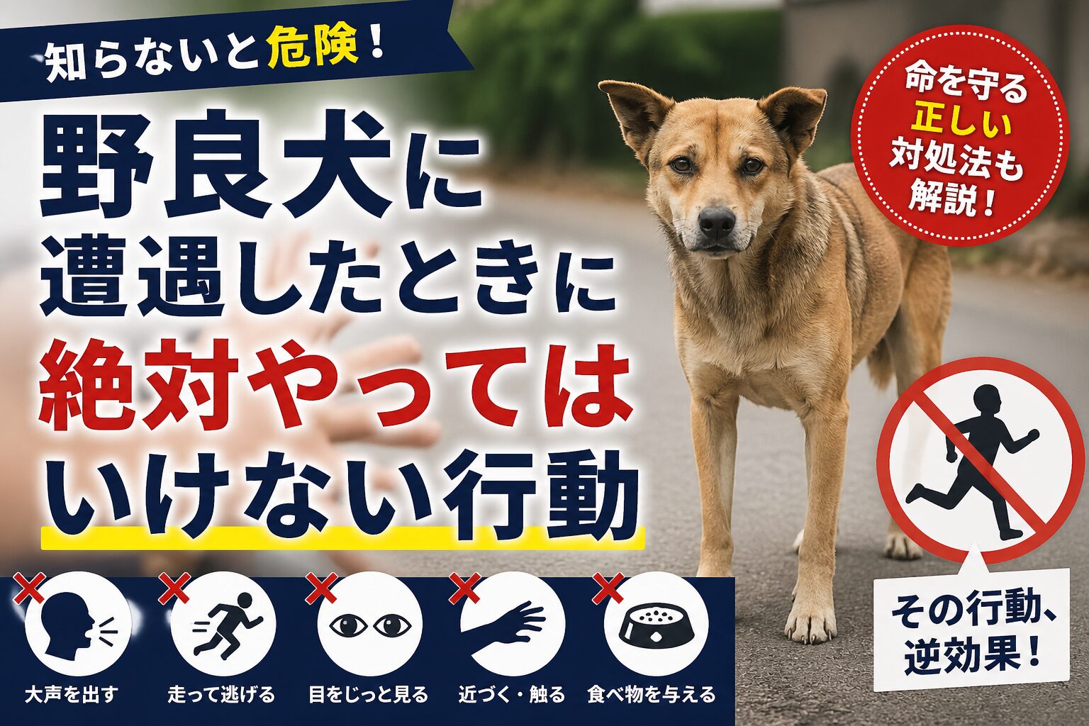 野良犬に遭遇したときに絶対やってはいけない行動
