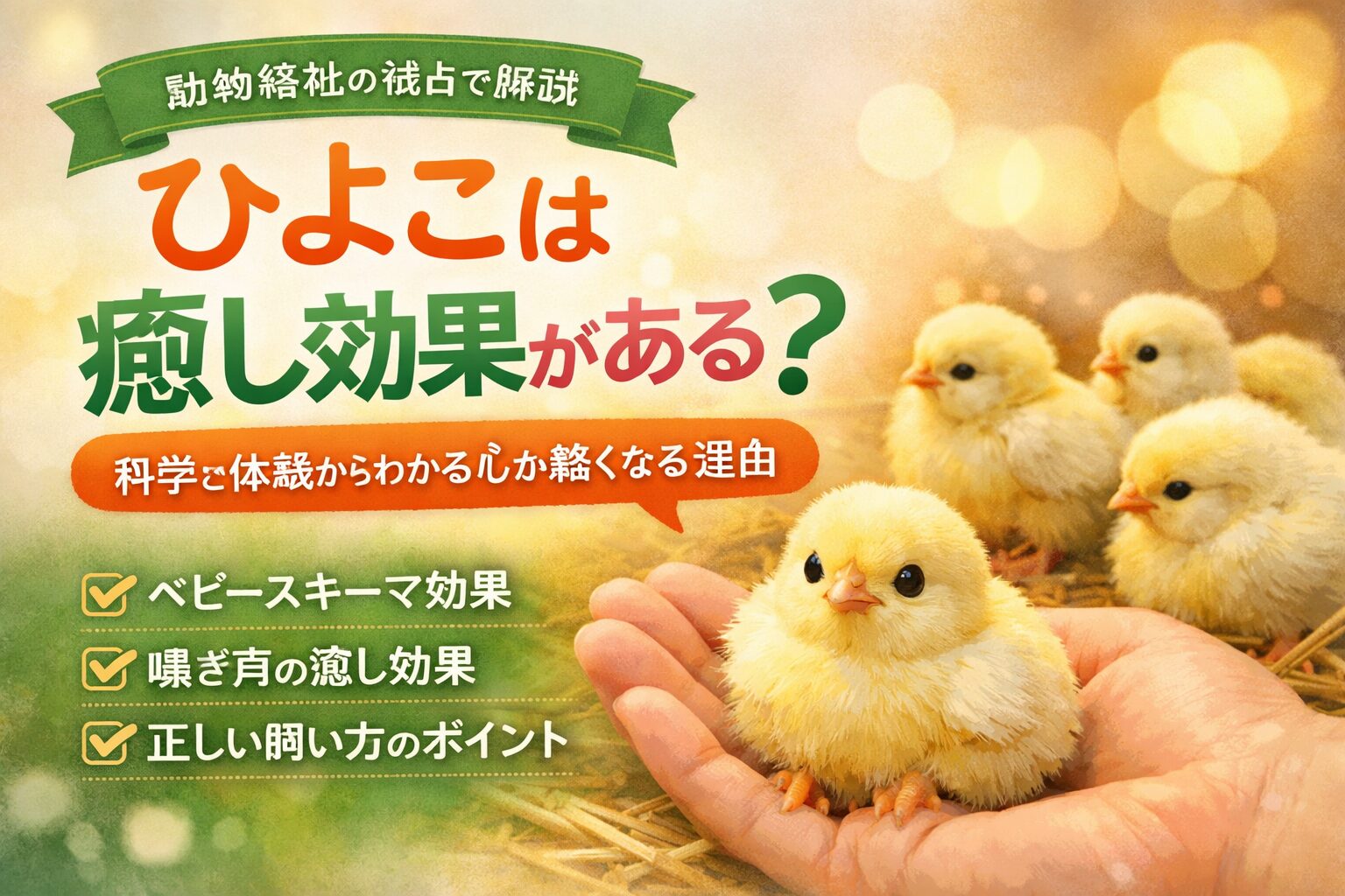 ひよこは癒し効果がある？