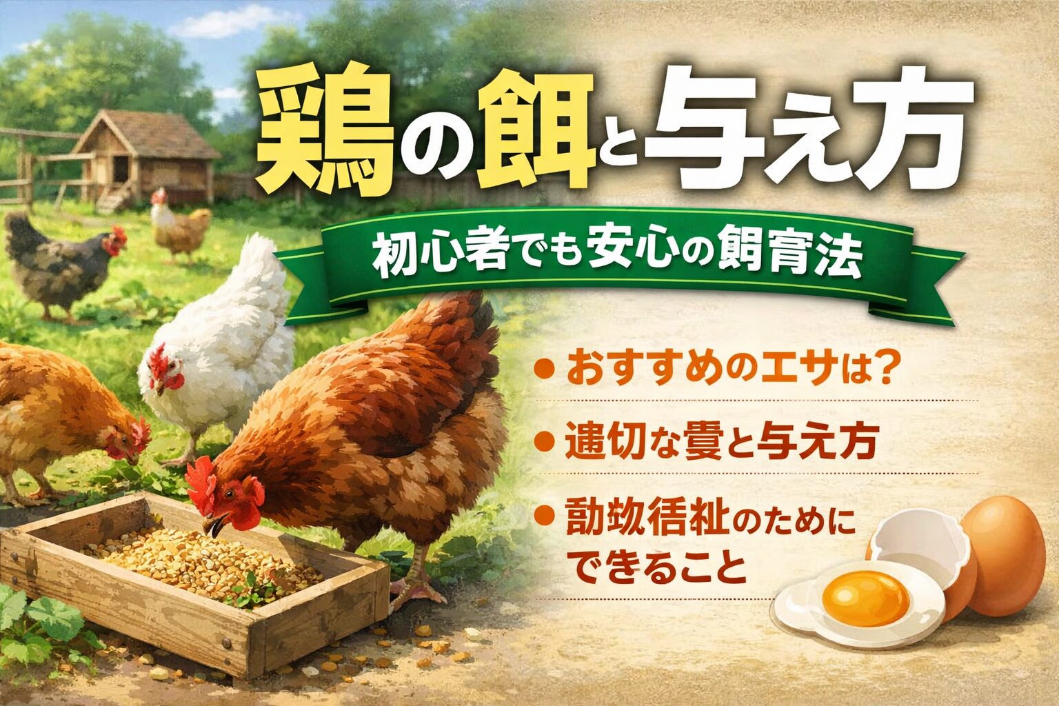鶏の餌と与え方【完全ガイド】