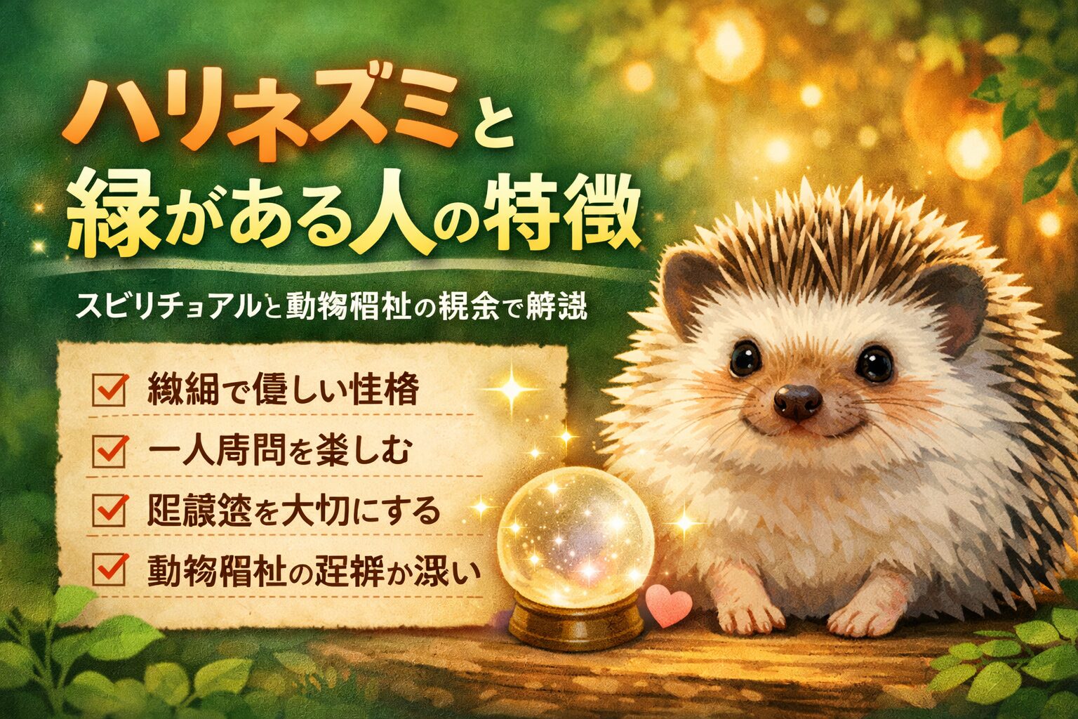 ハリネズミと縁がある人の特徴