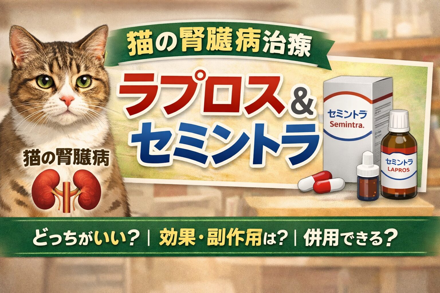 猫の腎臓病にラプロスとセミントラは効果的？