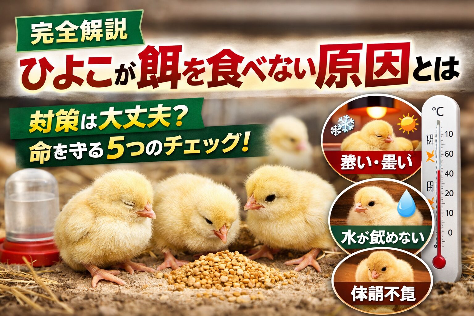 ひよこが餌を食べない原因と対処法
