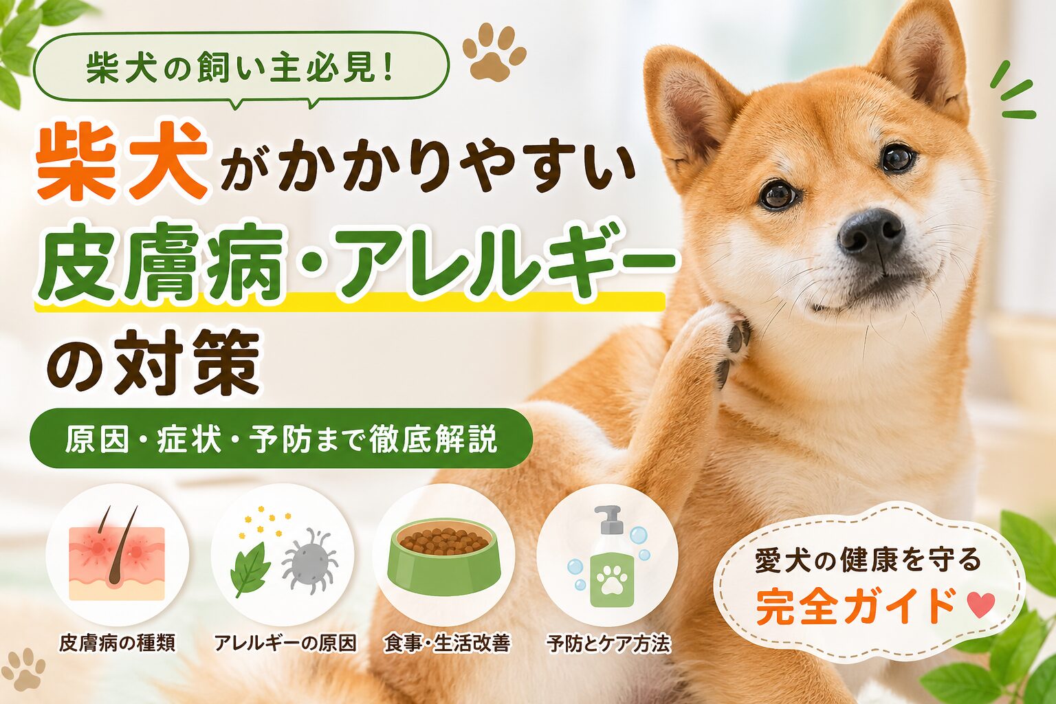 柴犬がかかりやすい皮膚病・アレルギーの対策