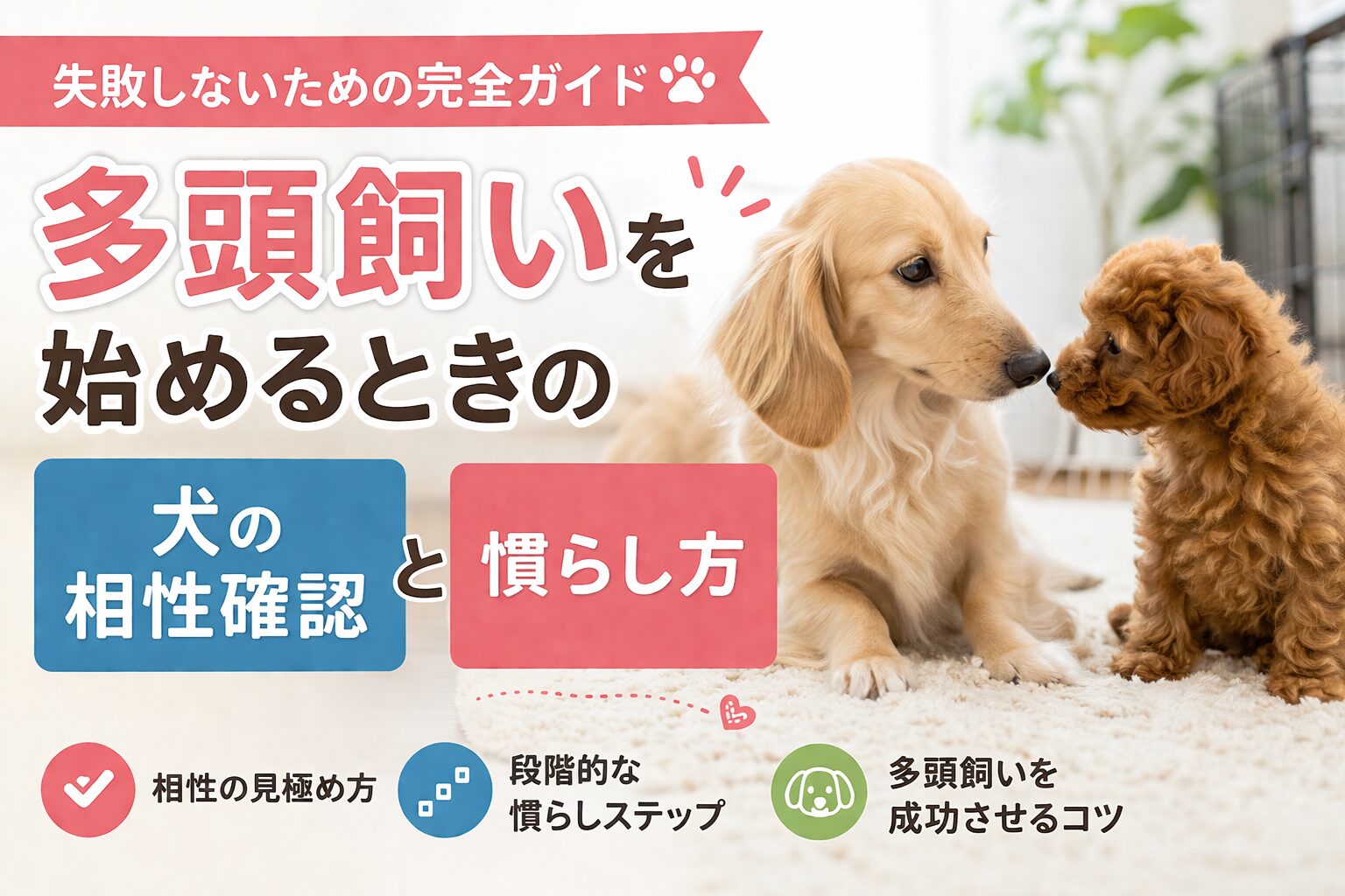 多頭飼いを始めるときの犬の相性確認と慣らし方