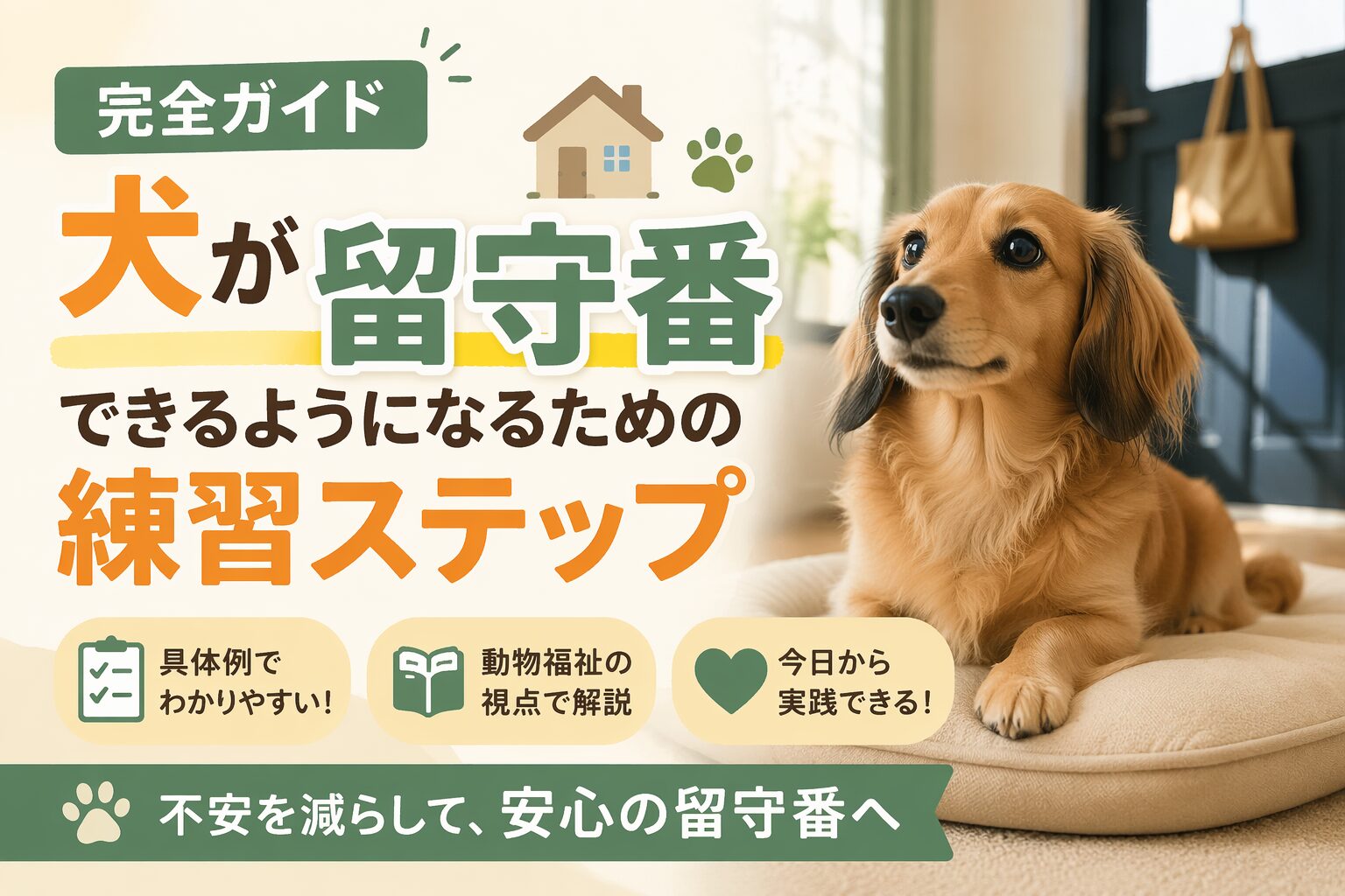 犬が留守番できるようになる練習ステップ