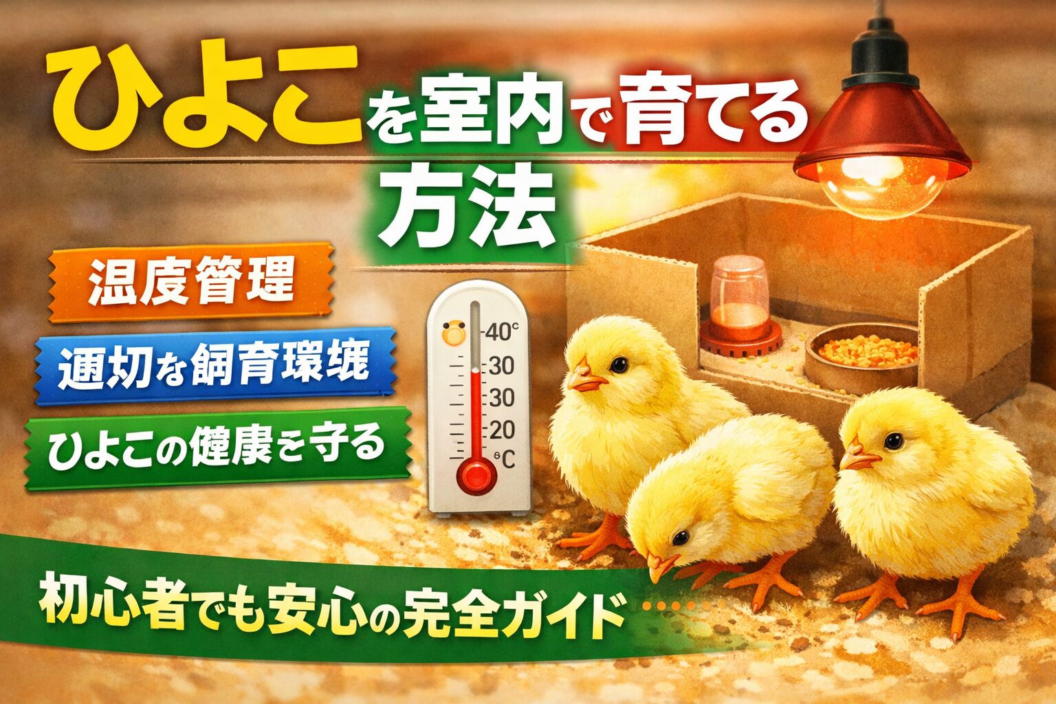 ひよこを室内で育てる方法