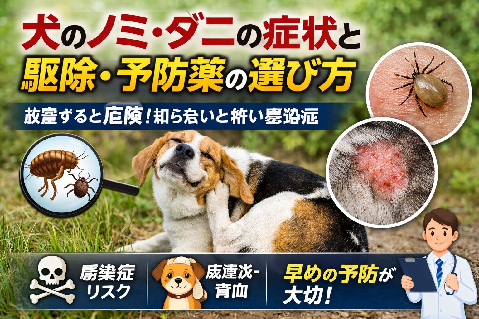犬のノミ・ダニの症状と駆除・予防薬の選び方

