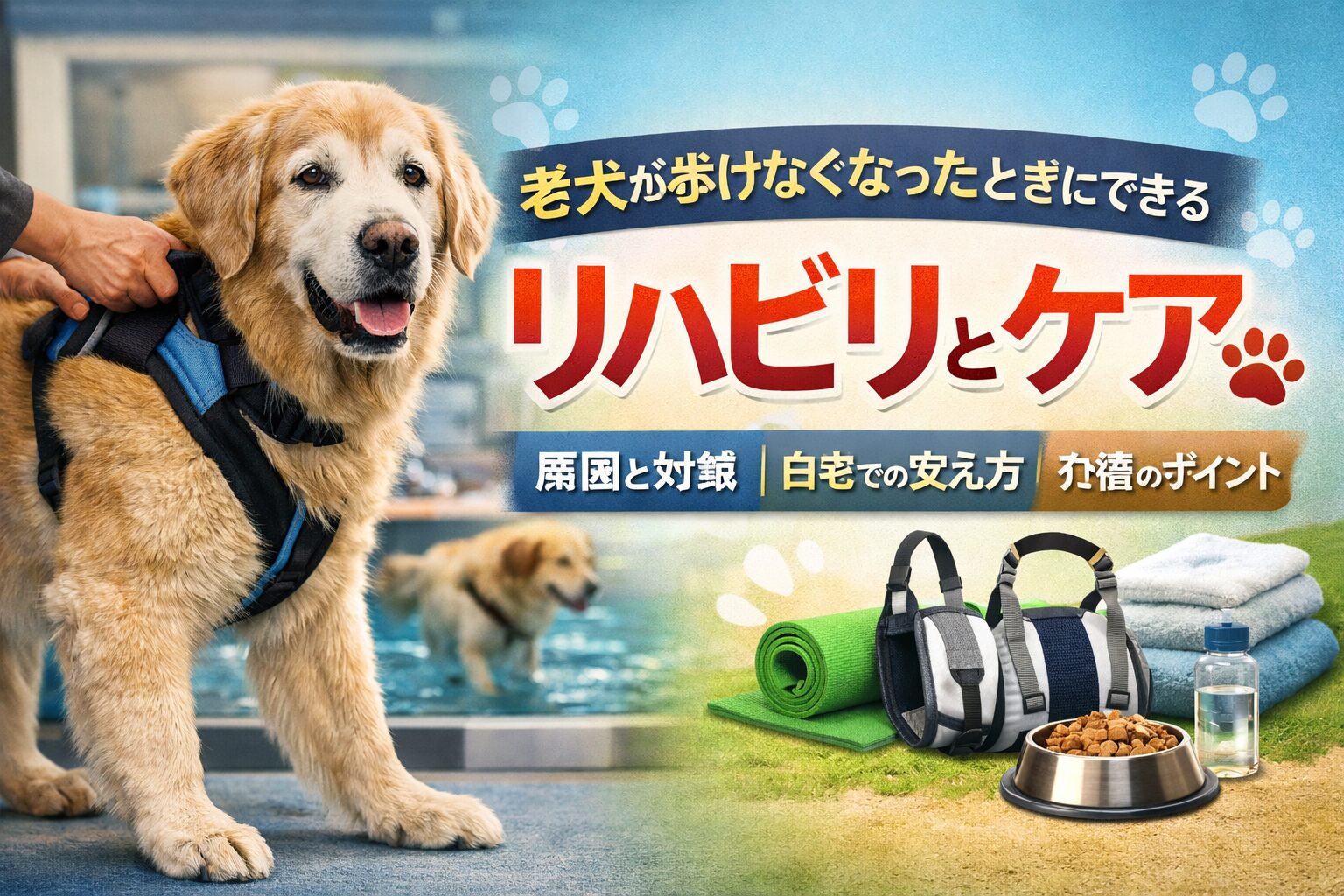 老犬が歩けなくなったときにできるリハビリとケア