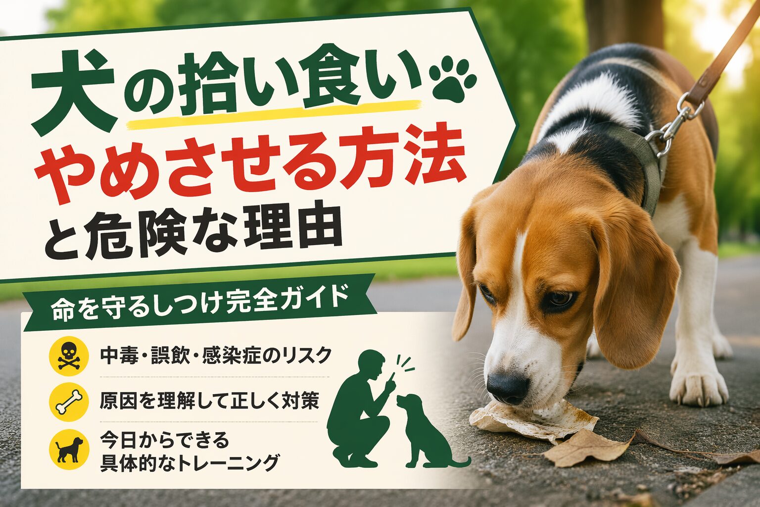 犬の拾い食いをやめさせる方法と危険な理由