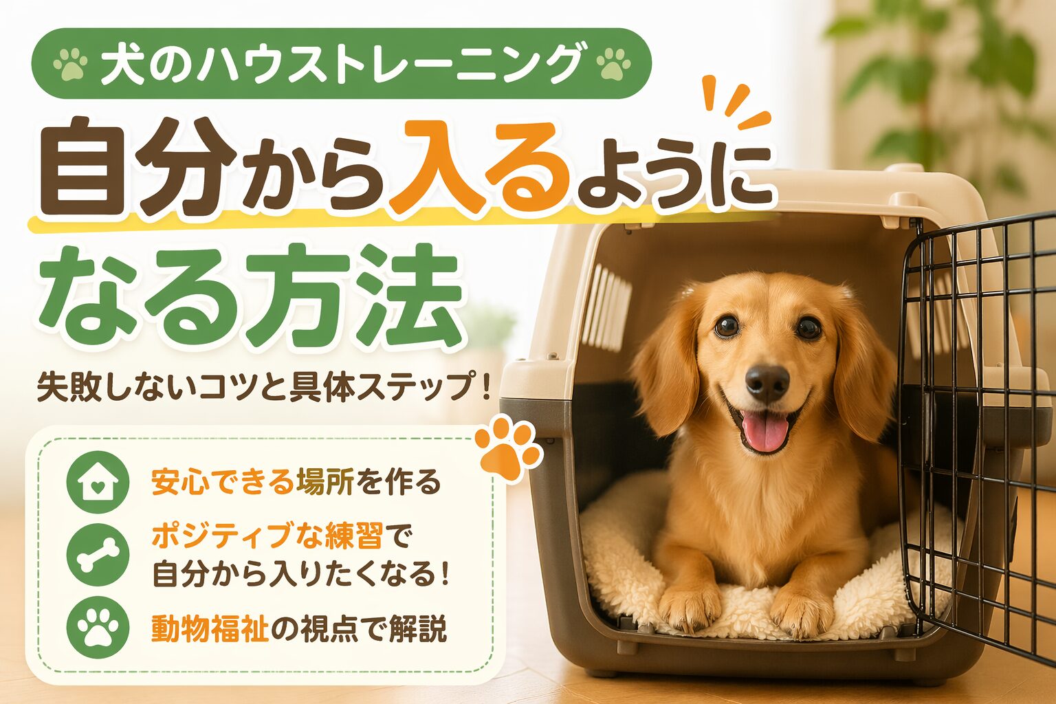 犬のハウストレーニングで自分から入るようになる方法