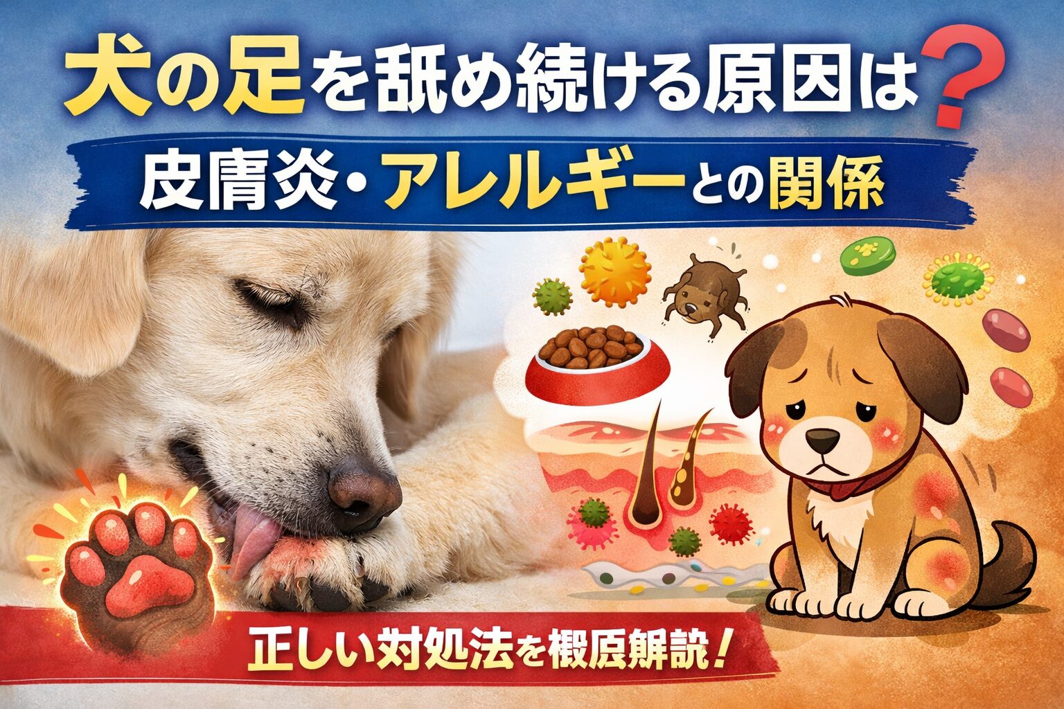 犬が足を舐め続ける原因とは