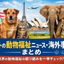 海外の動物福祉ニュース・海外事例まとめ｜世界で起きている問題と取り組みを一覧でチェック