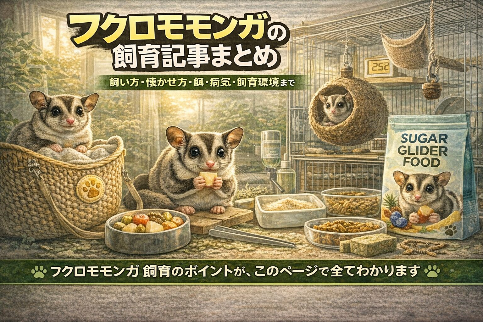 フクロモモンガの飼育まとめ