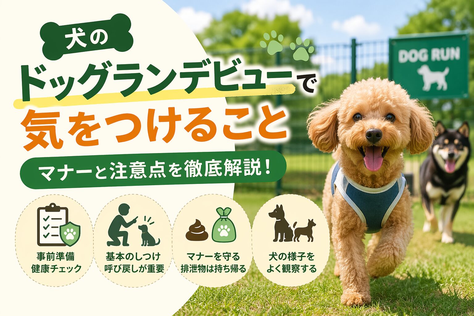 犬のドッグランデビューで気をつけること