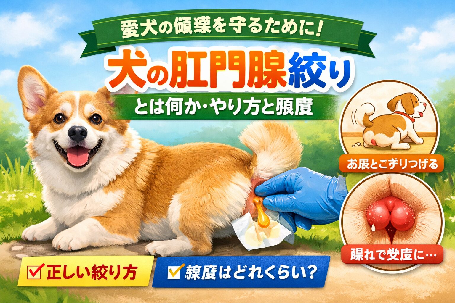 犬の肛門腺絞りとは