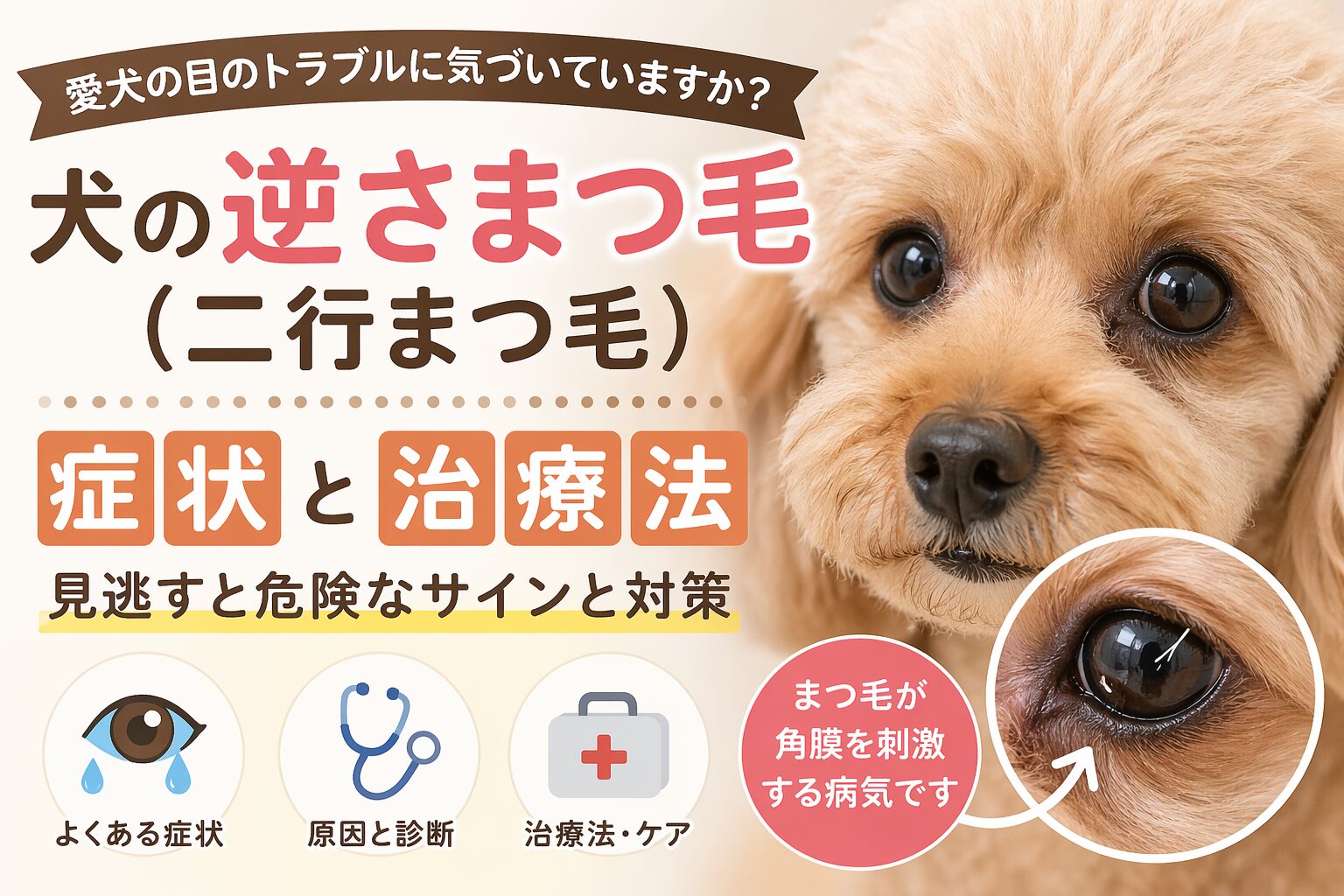 犬の逆さまつ毛（二行まつ毛）の症状と治療法
