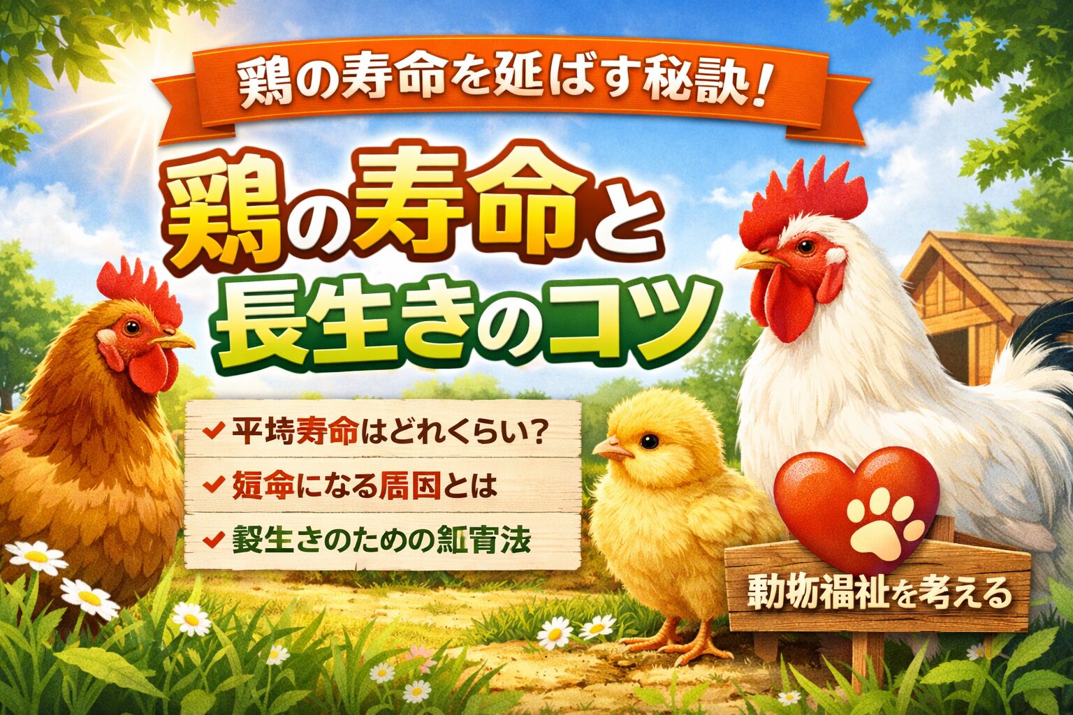 鶏の寿命は何年?長生きのコツ