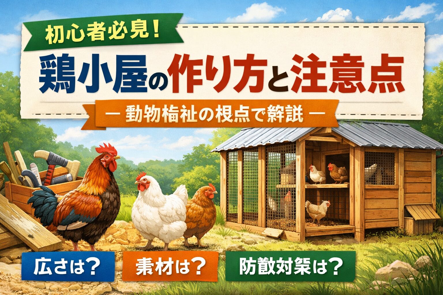 鶏小屋の作り方と注意点