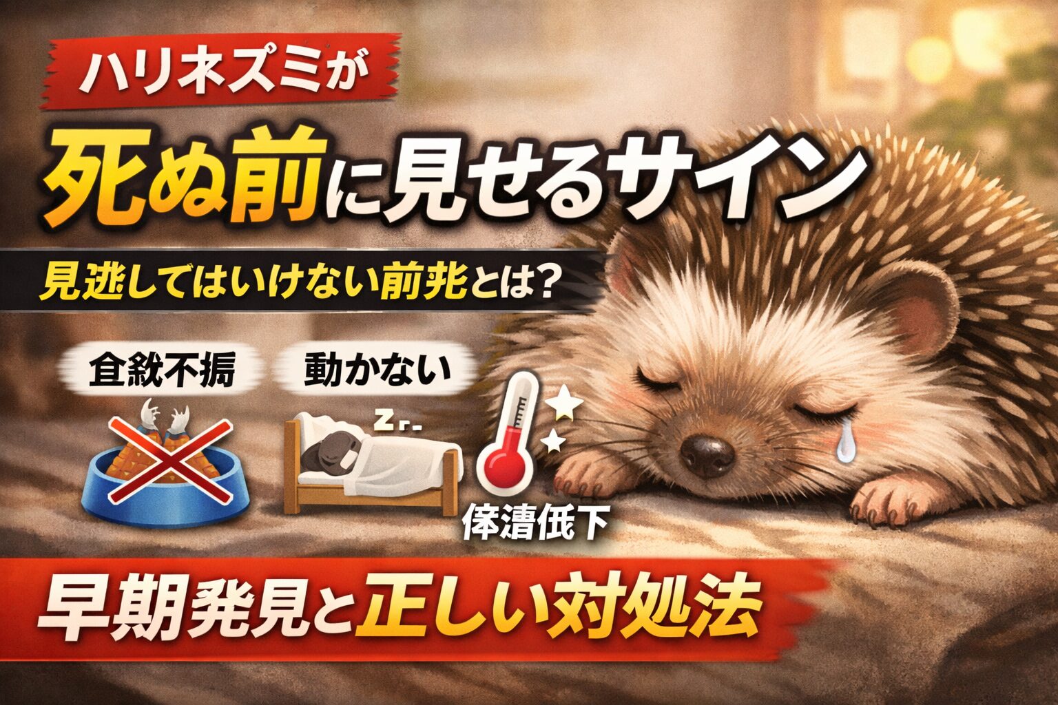 ハリネズミが死ぬ前に見せるサイン