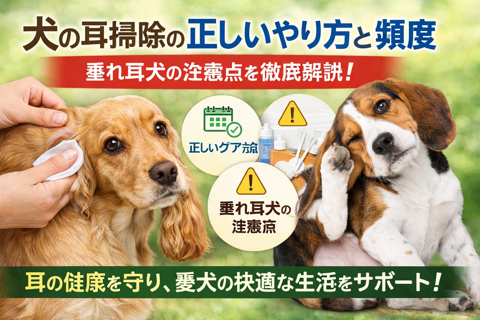 犬の耳掃除の正しいやり方と頻度・垂れ耳犬の注意点