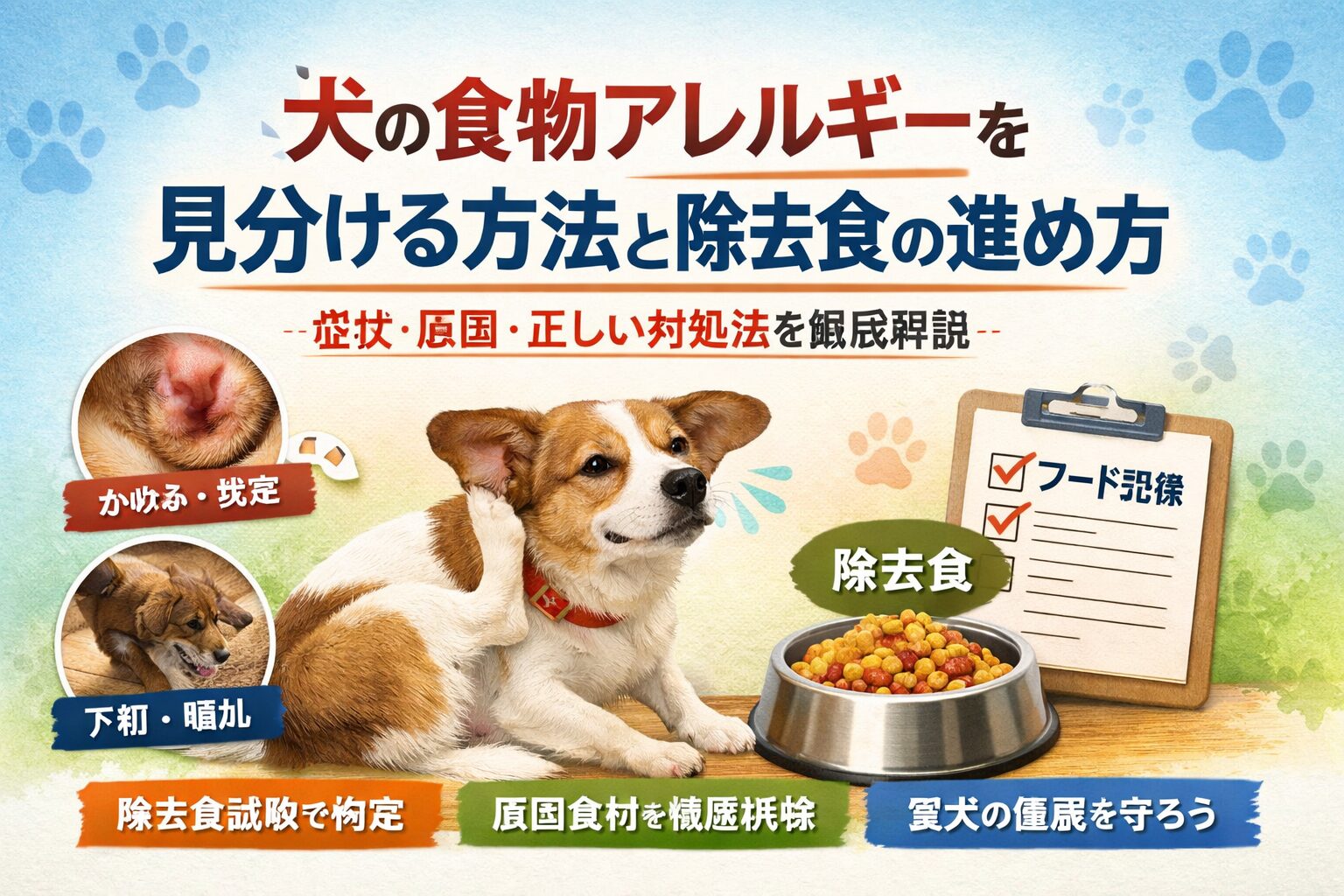 犬の食物アレルギーを見分ける方法と除去食の進め方