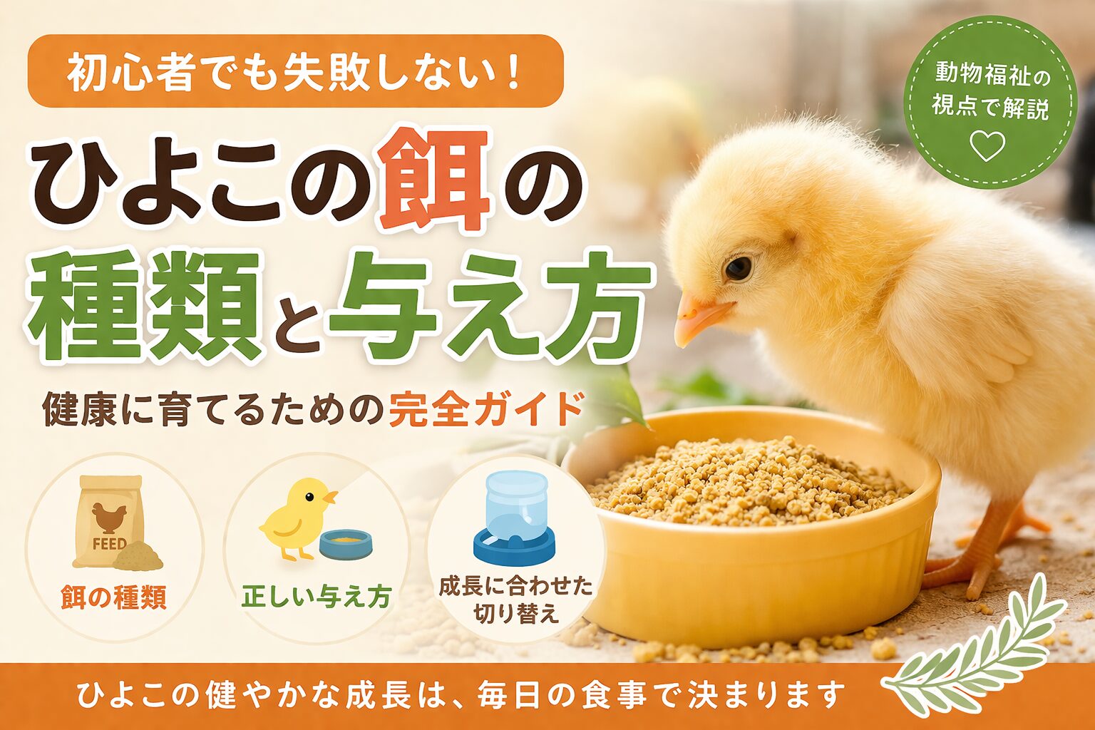 ひよこの餌の種類と与え方