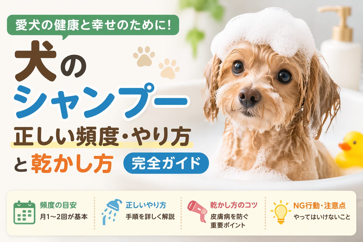 犬のシャンプーの正しい頻度・やり方と乾かし方