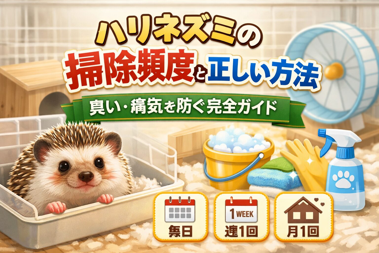 ハリネズミの掃除頻度と正しい方法